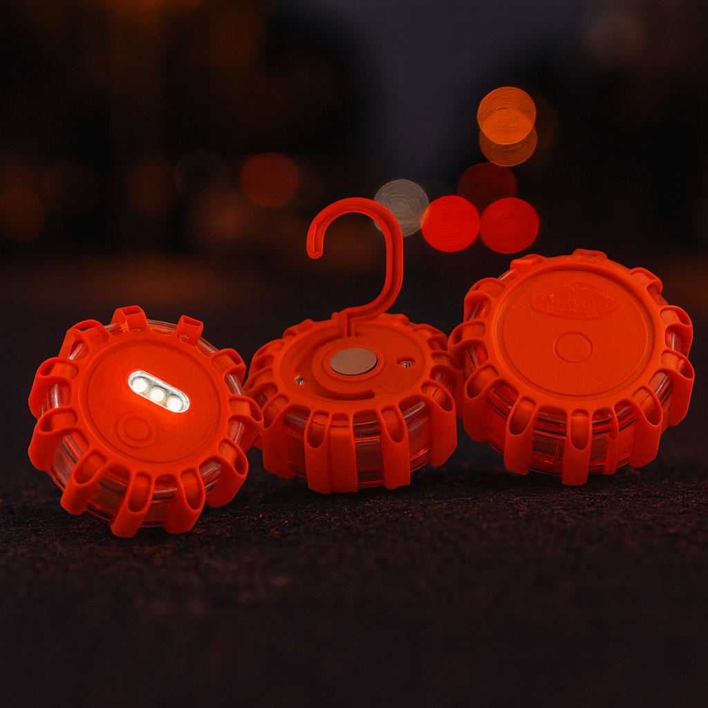 Сигнальна миготлива лампа Flash Flare LED 360° з 9 режимами, на батарейках, видимість до 1.6 км
